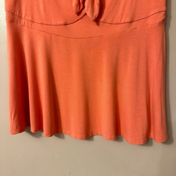 Babydoll Super Soft Tie-Front Off-Shoulder Top Wild Orange Size 2 - Picture 9 of 9